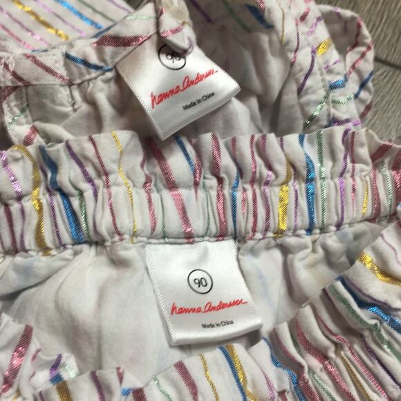 Hannah Anderson Baby Girl Coordinates Pinstripes Multicolor Outfit Set 90/3T - Picture 4 of 7